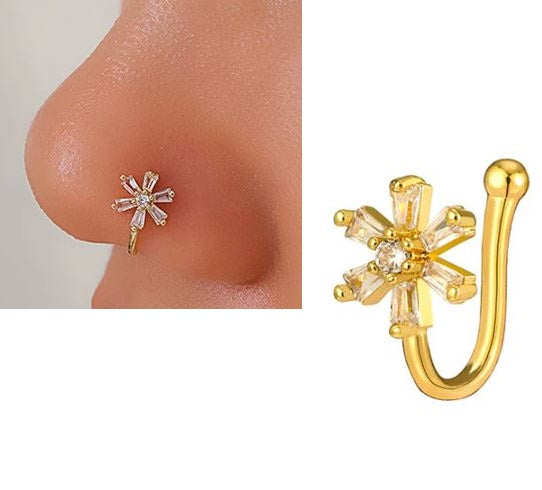 Non Piercing Fake Nose Ring Clip On Nose Pin Stylish Nostril Body Jewelry – Nose Jewelry Online in Pakistan | Hanaya