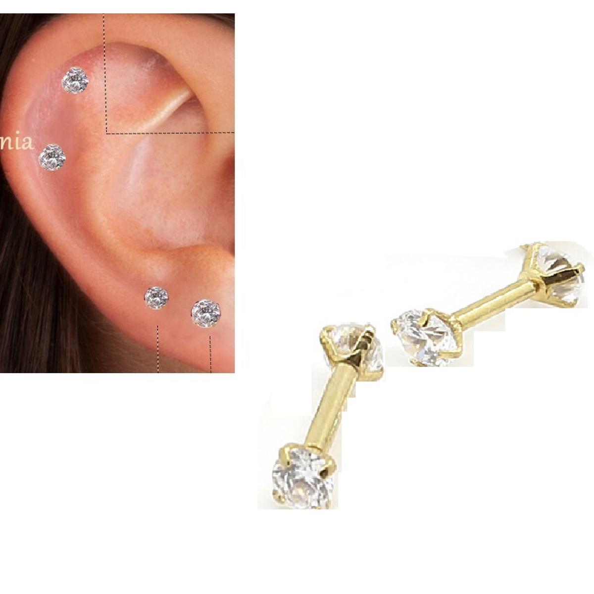 LOBE Front SNUG Back Crystal Closure 2 Pieces DAITH Cartilage ROOK 5MM Helix 1.2MM ORBITAL 16G TRAGUS HELIX Stud Tragus Pi...