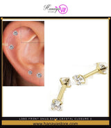 LOBE Front SNUG Back Crystal Closure 2 Pieces DAITH Cartilage ROOK 5MM Helix 1.2MM ORBITAL 16G TRAGUS HELIX Stud Tragus Pi...