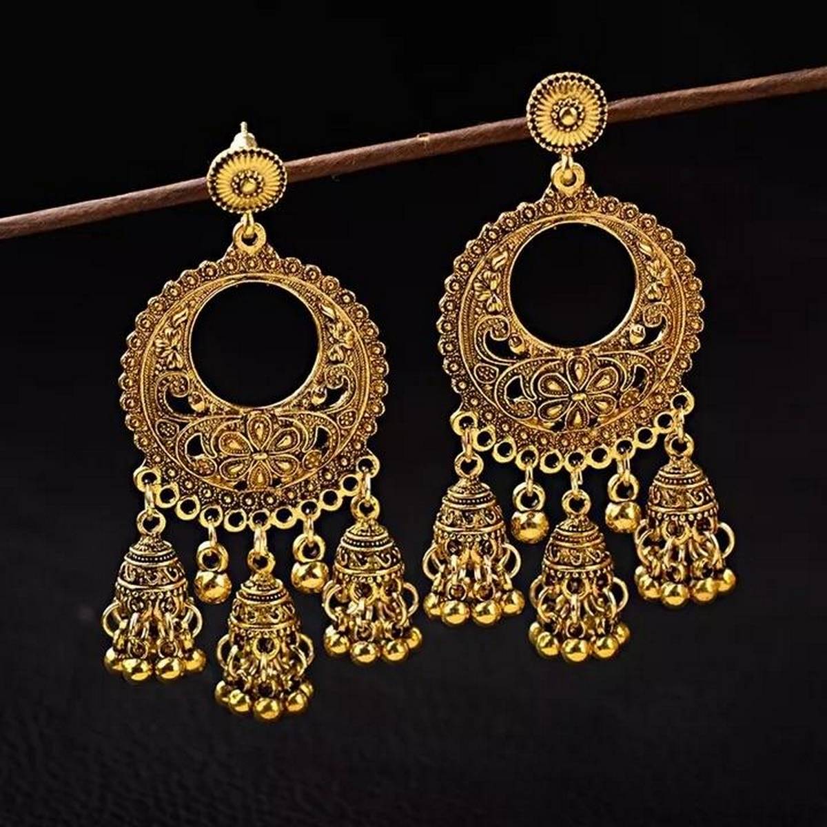 Trendy Turkish Jhumka Antique Style Tassel Earring – Earrings Online in Pakistan | Hanaya