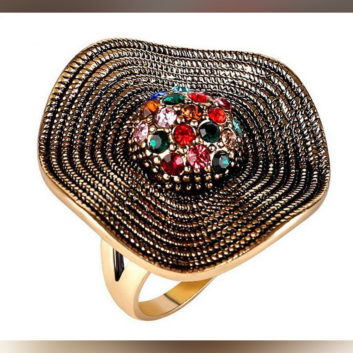 Trendy Hat Look Crystals Cubic Zirconia Ring – Accessories Online in Pakistan | Hanaya
