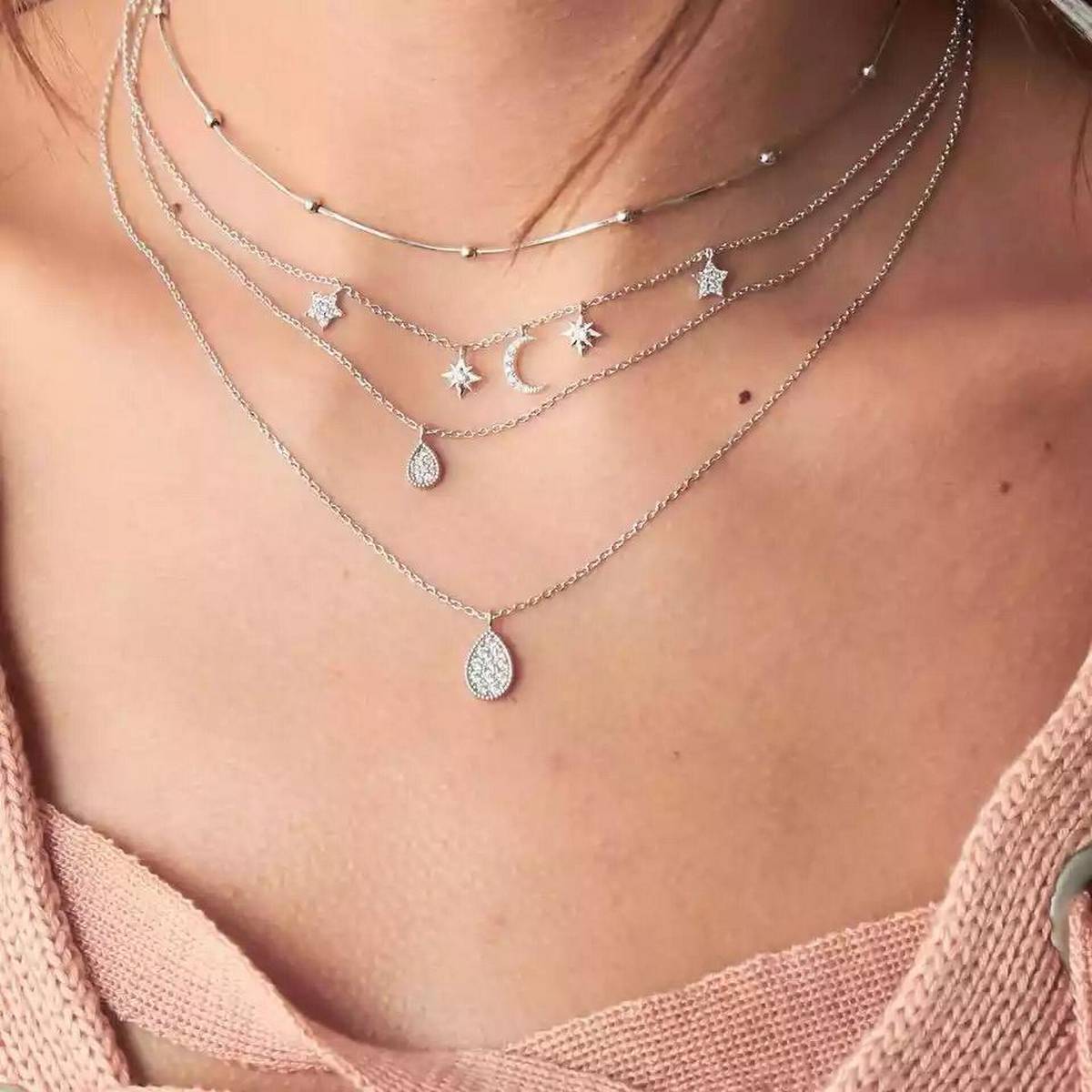 Trendy 4 Layered Tassel Classy Elegant Necklace – Accessories Online in Pakistan | Hanaya