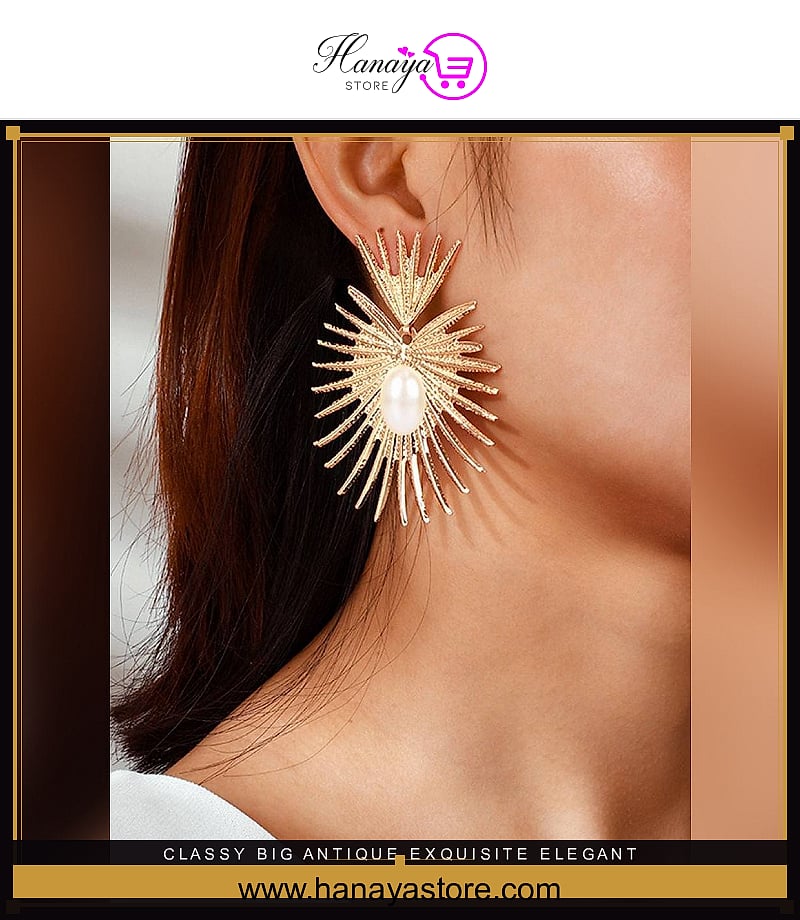 Classy Big Antique Exquisite Elegant Stylish Earring – Accessories Online in Pakistan | Hanaya