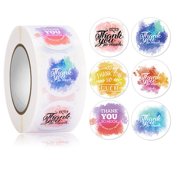 100 pcs ThankYou 25MM Small Sticker Envelope Seal Scrapbook Round Sticker Stationery Label Stickers Perfect Thank You Stic...