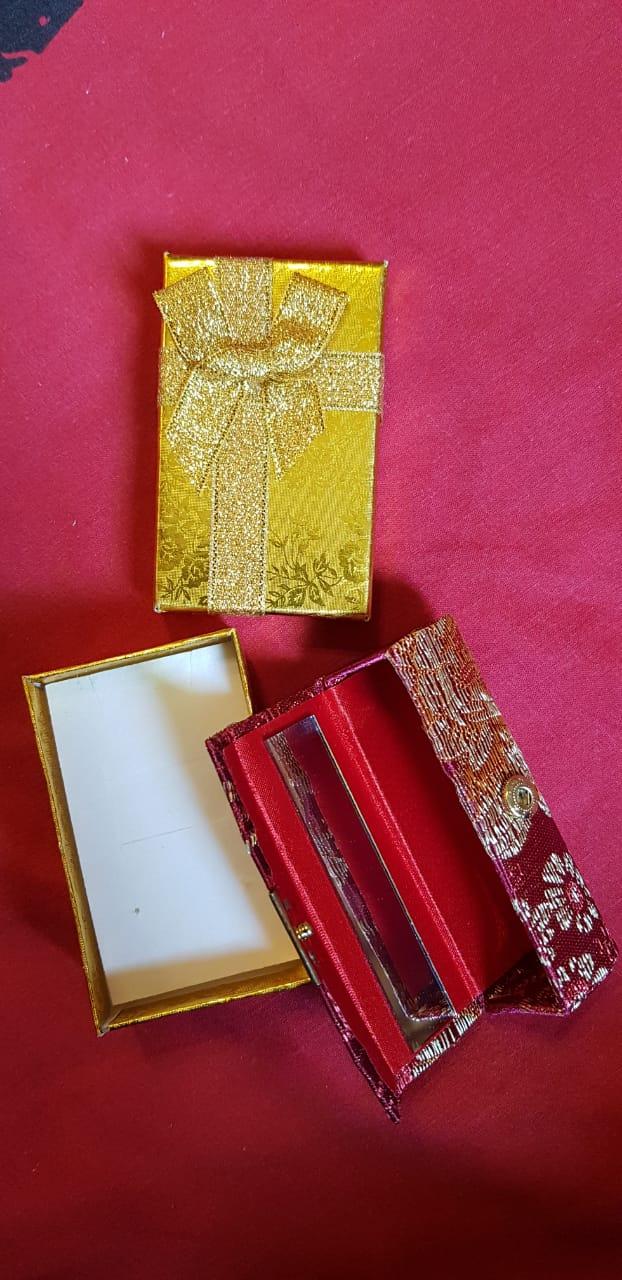 Imported Pack of 2 Random Color Jewellery Set & Mirror Ring/ Lipstick Gift box