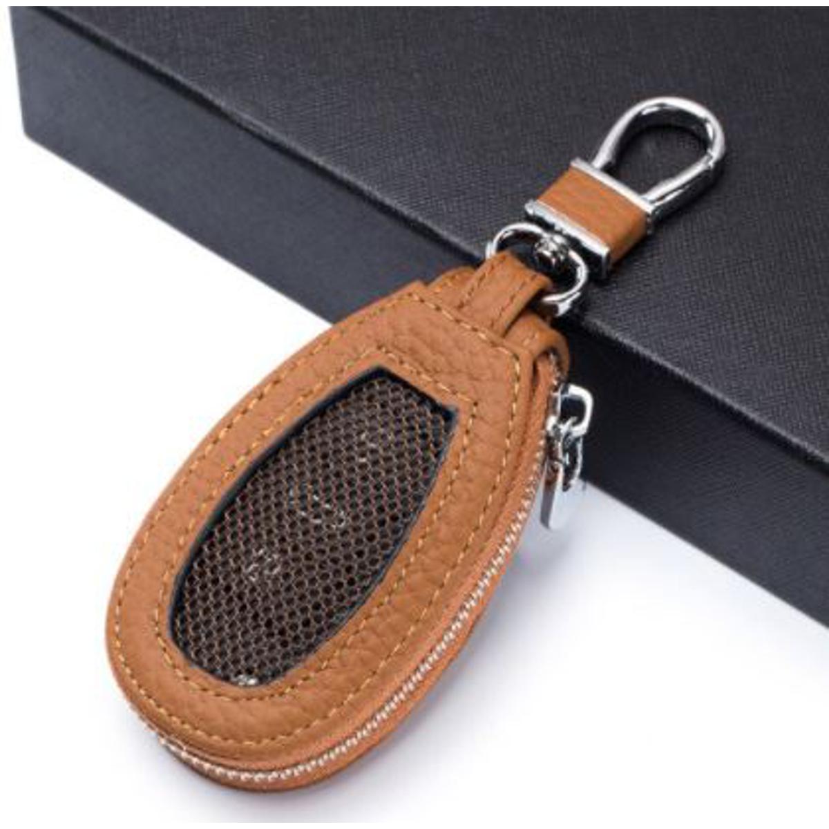 Car Key Holder Leather Vehicle Universal Remote Key FOB Smart Key Protector Keychain Case