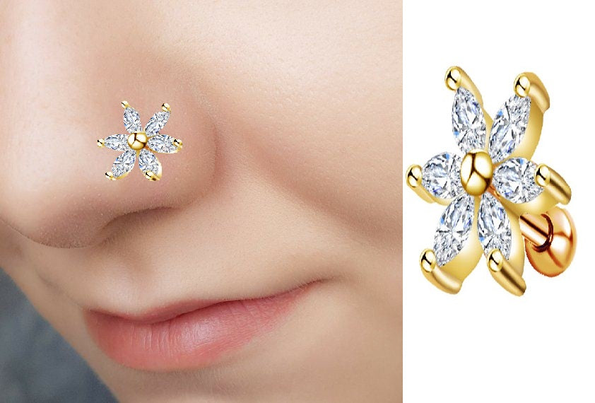 1 PIECE Piercing 16G (1.2mm) Elegant Body Jewelry Elegant – Close Up – Earrings | Hanaya Pakistan