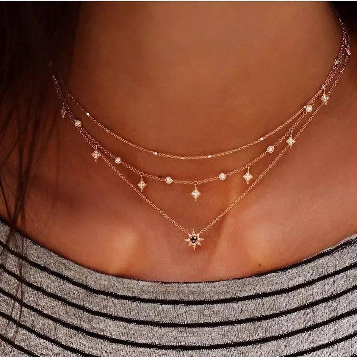 Trendy Classy Multi Layer Necklace – Accessories Online in Pakistan | Hanaya