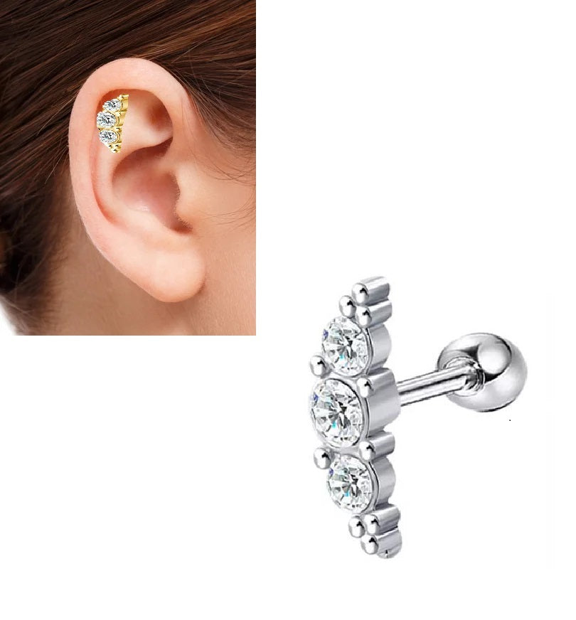 TRAGUS ROOK HELIX Piercing 1 DAITH Piece Cartilage Helix Stud Ear Piercing SNUG Plug Steel Earring High Quality ORBITAL LO...
