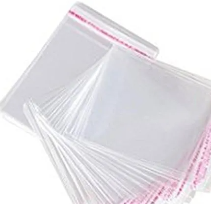 50 Pcs Transparent Resealable Plastic Bags – Self Seal OPP Poly Bags for Jewellery, Storage, Packing & Small Items | Pee