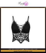 One Szie Sportswear Women's Bra Tube Tops Hollow Out Top Lace Bra Girl Outer Tank Up Women's Underwear Female Crop Top L