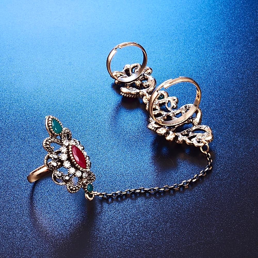 Luxury Trendy Turkish Jewelry 2Pcs Ring Sets Vintage Crystal Women Ring -FREE Gift Box – Lifestyle – Buy Accessories Pakis...