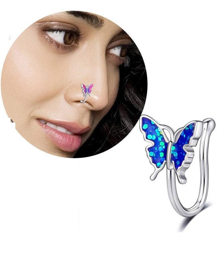 Butterfly Design Clip On Nose Pin Non Piercing Adjustable Jewelry – Nose Jewelry Online in Pakistan | Hanaya
