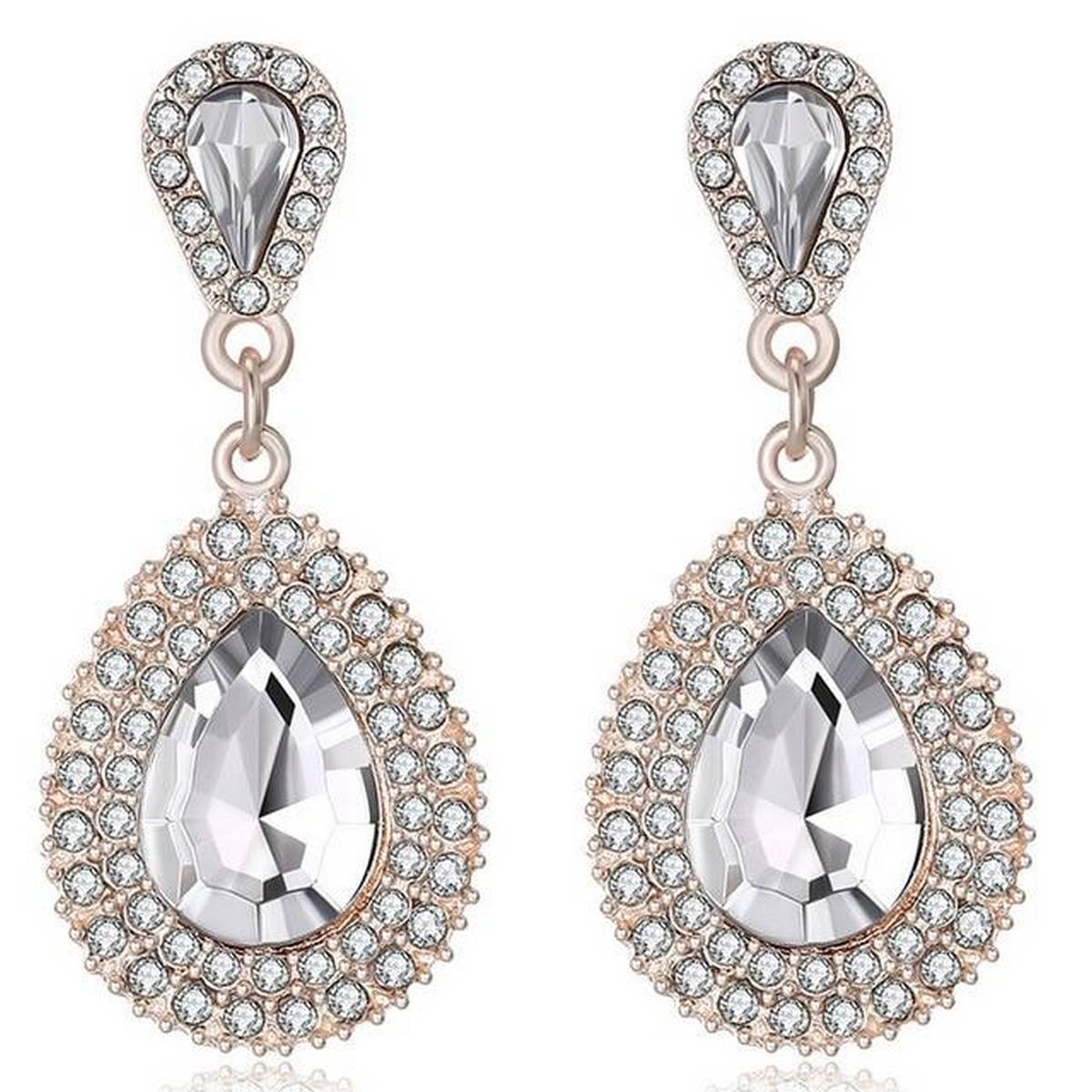 HS Trendy Elegant Big Crystal Earring – Earrings Online in Pakistan | Hanaya
