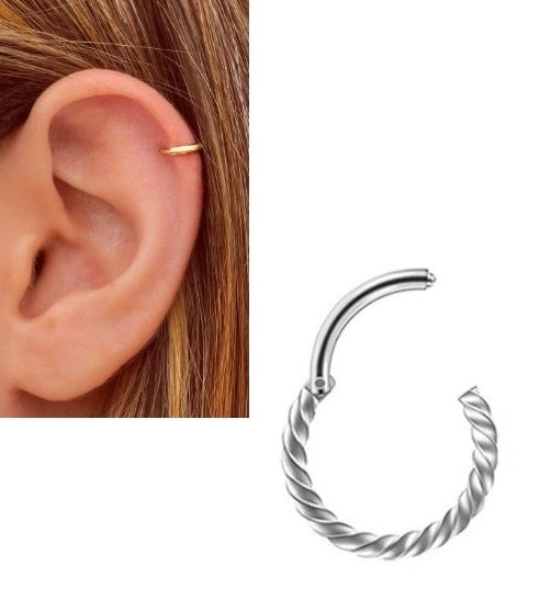1 Piece 8mm Spiral Cartilage LOBE Helix Stud ORBITAL Tragus HELIX Ear ROOK Piercing SNUG Earring For DAITH TRAGUS Girls – ...