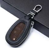 Car Key Holder Leather Vehicle Universal Remote Key FOB Smart Key Protector Keychain Case – Image 2 of 4