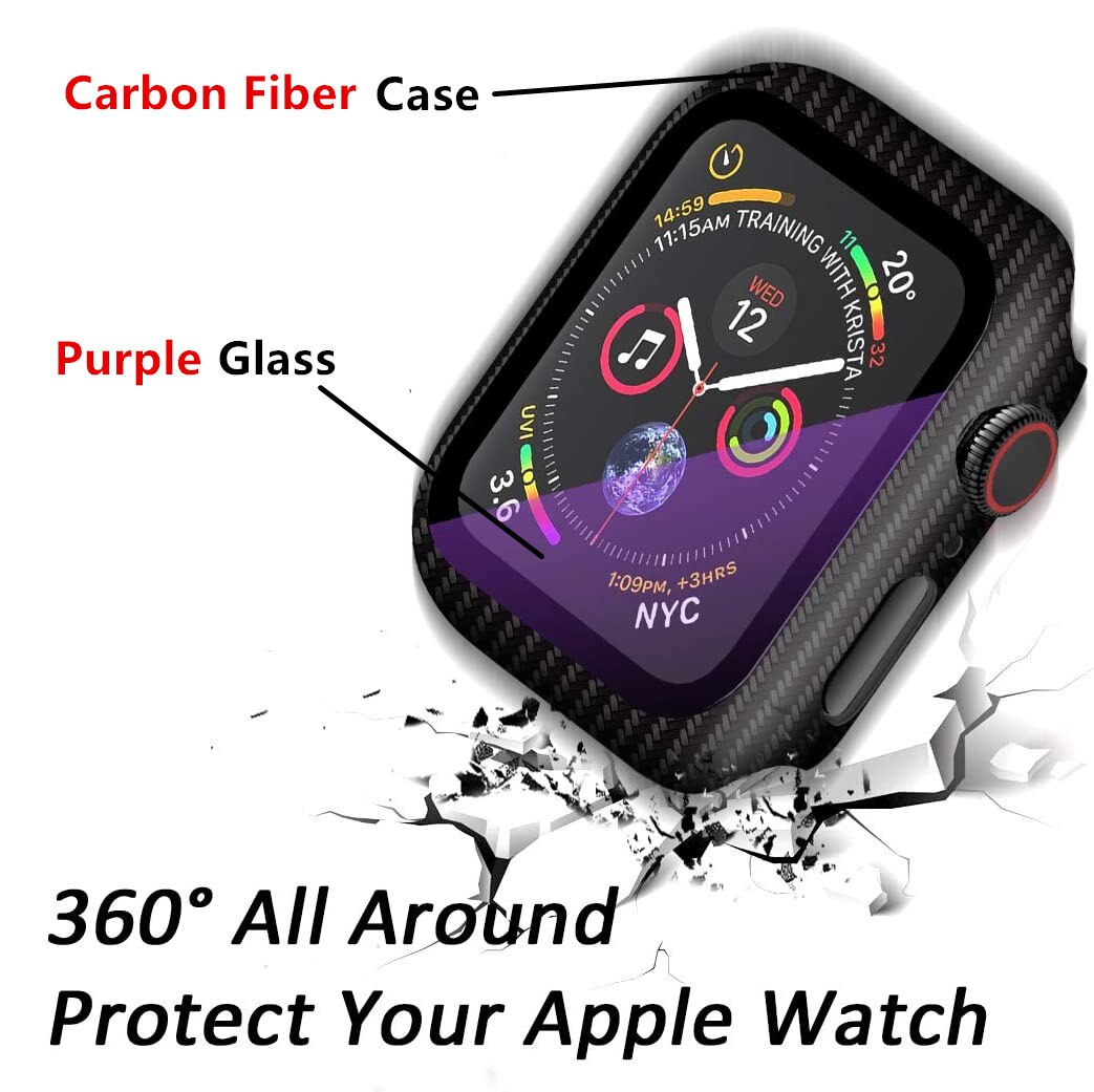 High Quality Tempered Glass Full Screen Bumper Case Compatible for APPLE Watch 44mm Series 4 5 – View 9 – Accessories | Ha...