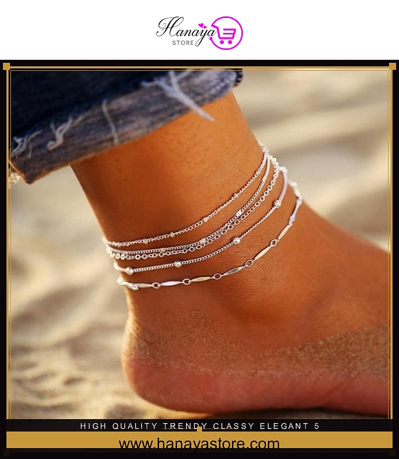 High Quality Trendy Classy Elegant 5 Layered Love anklet for girls stylish anklet for girls stylish korean fashion fashion...
