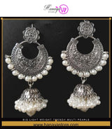 Big Light weight Trendy Multi Pearls Jhumka Classy Earring – Accessories Online in Pakistan | Hanaya