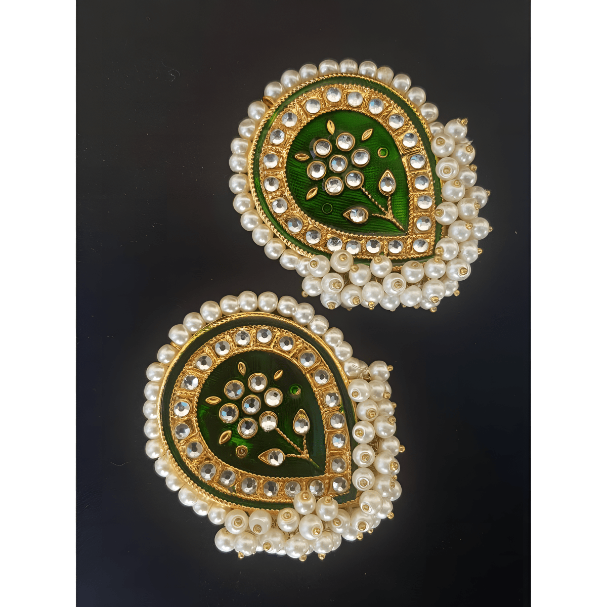 Big Antique Vintage Meenakari Handmade Elegant Earrings - Hanaya Store