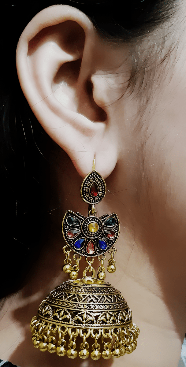 Big Classy Royal Party Wedding Trendy Earrings – Earrings Online in Pakistan | Hanaya