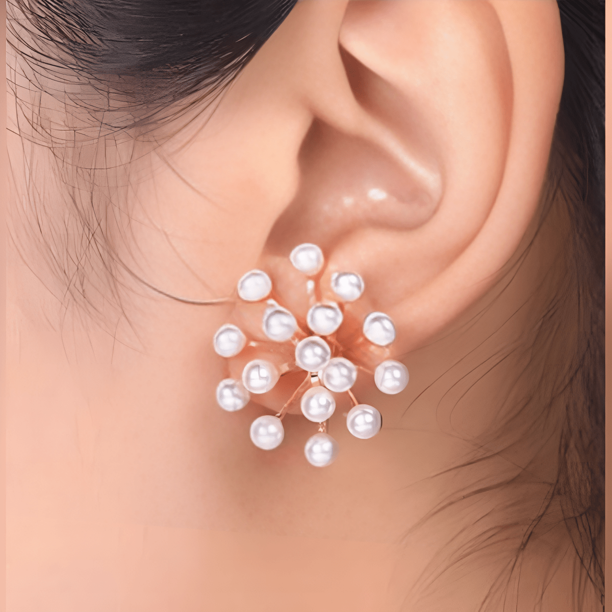 Big Pair Right & Left Small Pearls Style Earring For Girls - Hanaya Store