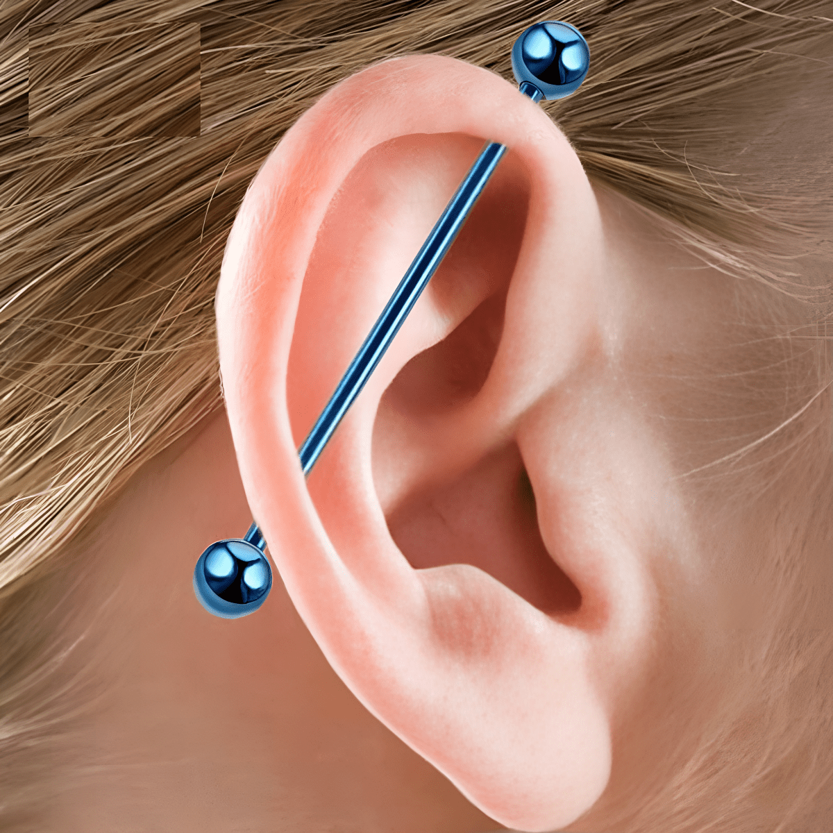 Buy Steel 38mm Ear Plug 16G 1.2mm Barbell Piercing Industrial Cartilage Ear Jewelry Online - Hanaya Store