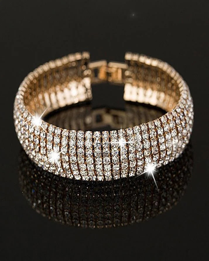 HS Crystal Bracelet Zircon Full Rhinestone - Free Box – bracelet Online in Pakistan | Hanaya