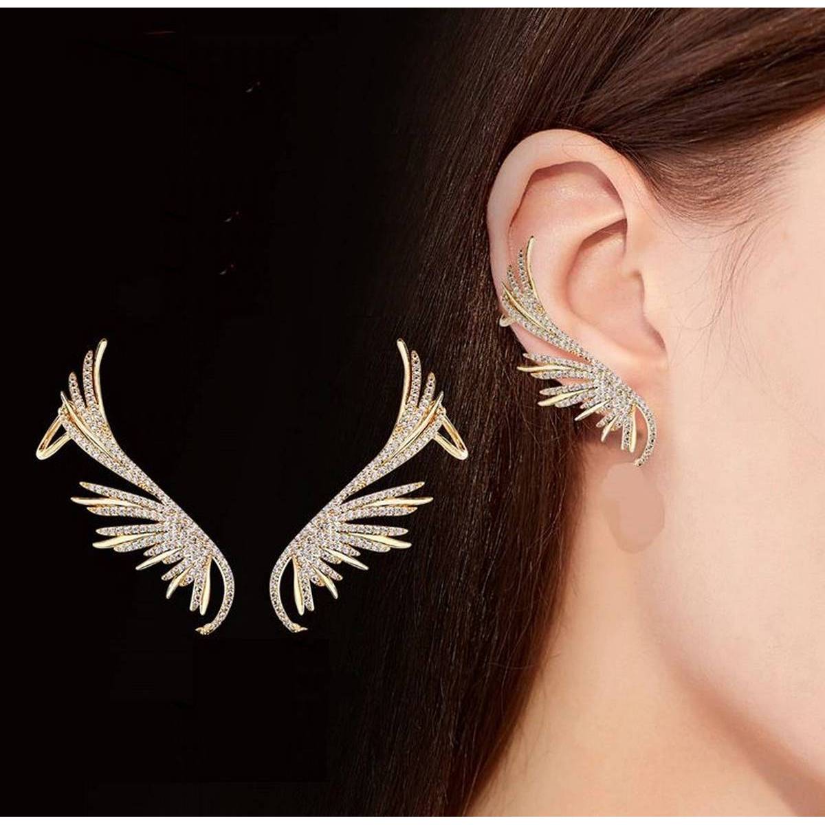 Classy Cuff Crystal Tassel Trendy Party Fashionable Earring – Earrings Online in Pakistan | Hanaya