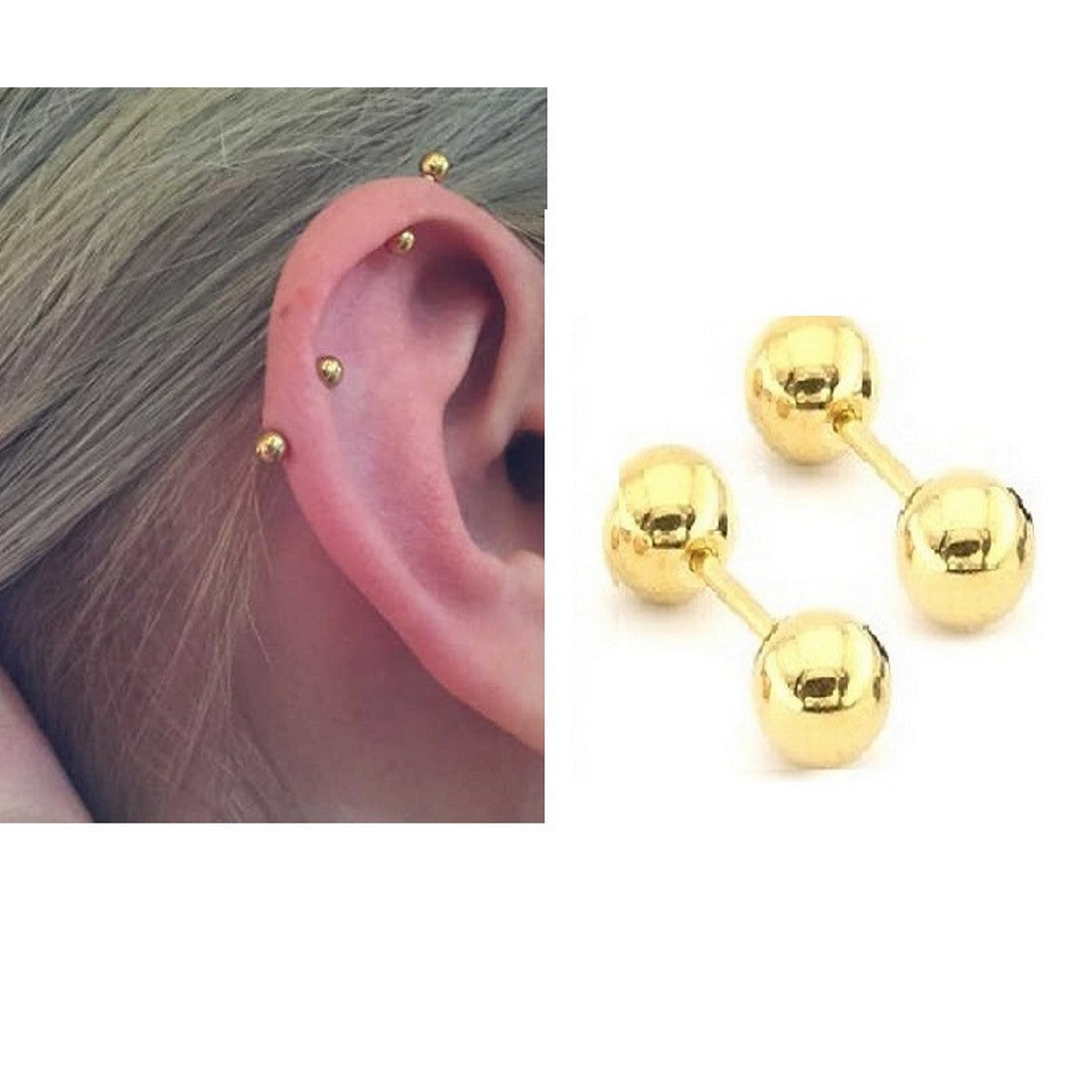 2 Pieces Steel 5mm Ear Plug Piercing Barbell Cartilage Ear Jewelry – Accessories Online in Pakistan | Hanaya