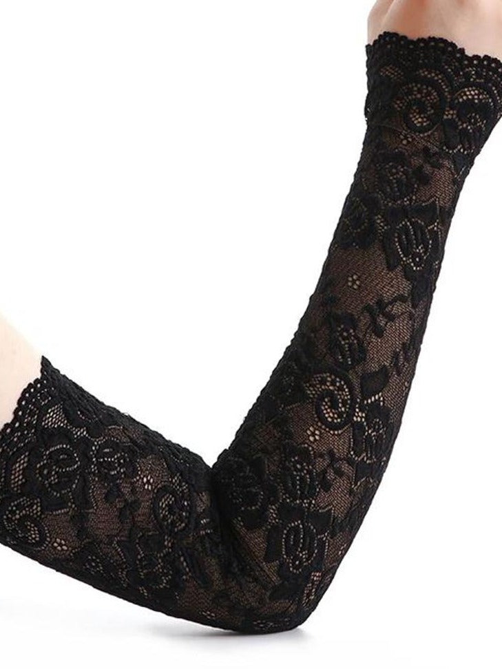 Fishnet Lace Hollow Elasticity Hand Gloves Fashionable Women Gloves Stylish Women's Gloves Fishnet, Lace, Fingerless & Mor...