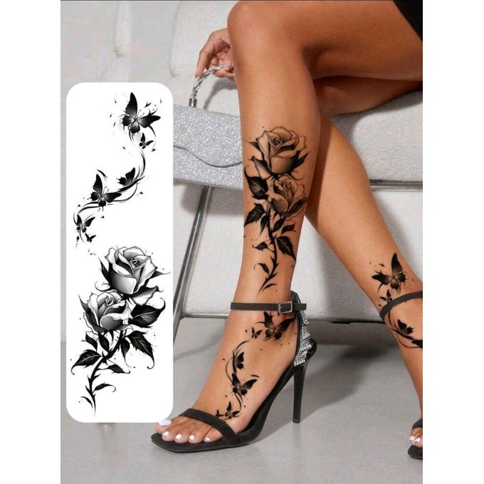 Waterproof Temporary Tattoo Sticker butterfly flower rose fake hand tattoo leg tattoo neck tattoo wrist tattoo thigh tattoo back tattoo arm tattoo foot tattoo Mehndi Henna