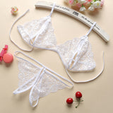 One Size (Fits:40-65 KGS) Lace-up Lingerie Set Bra Set Women Underwear Bikini Three-point Set (weight:40-65 KGS) – View 4 ...
