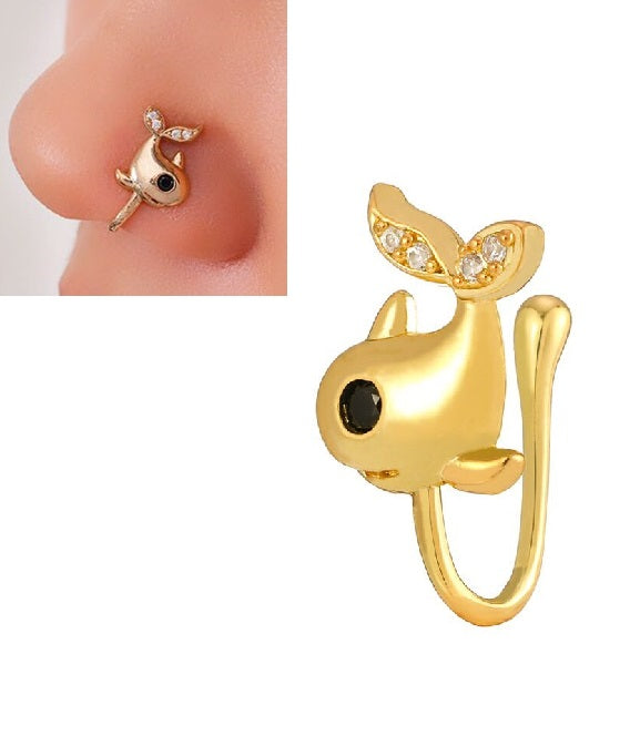 Non Piercing Fake Nose Ring Adjustable Clip On Nose Pin Minimalist Jewelry – Nose Jewelry Online in Pakistan | Hanaya