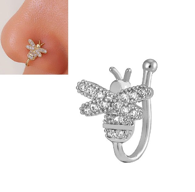 Non Piercing Adjustable Nose Ring Clip On Nose Pin Fashion Body Jewelry – Close Up – Nose Jewelry | Hanaya Pakistan