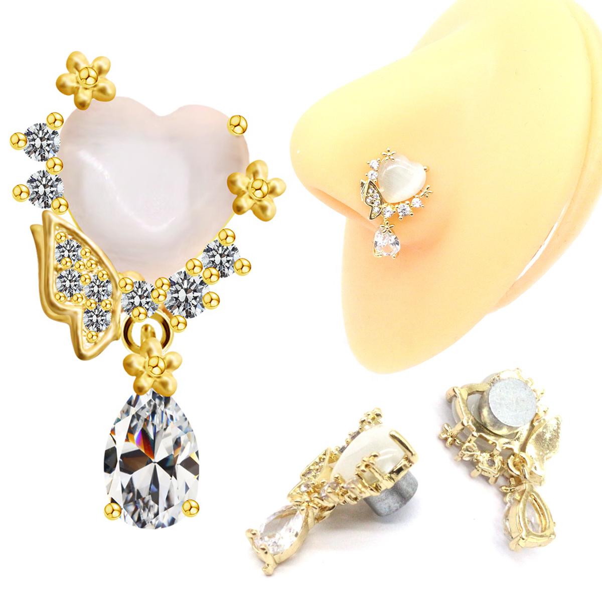 Magnetic Nose Stud Non Piercing Elegant Fake Nostril Piercing Jewelry – Nose Jewelry Online in Pakistan | Hanaya