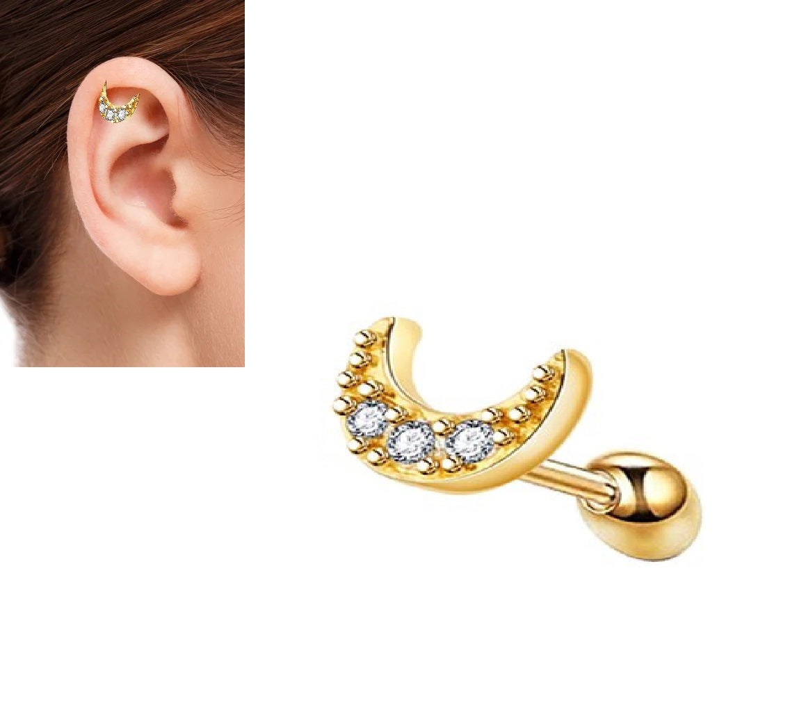 Piercing 1 Piece Cartilage Helix Stud Ear Piercing Plug Steel Earring – Helix Tragus Daith Conch Body Piercing Jewelry Pakistan | Hanaya Store