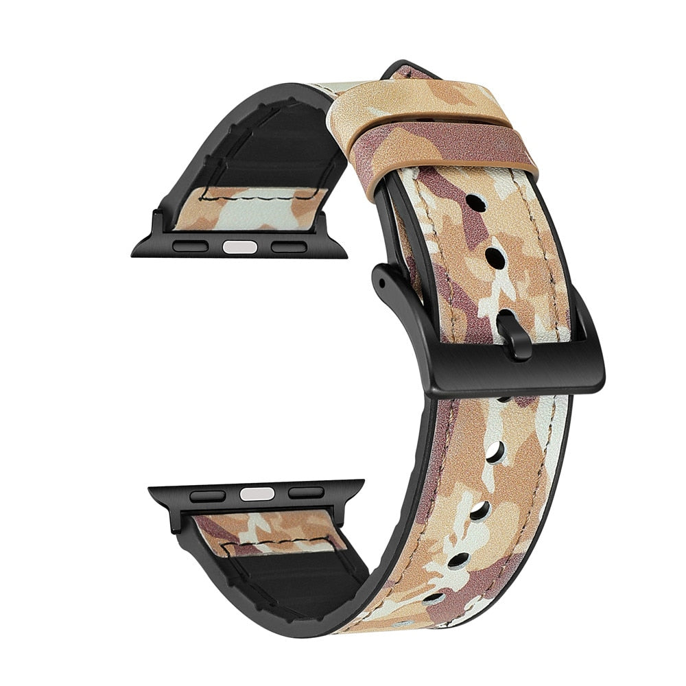 Premium Quality Leather Silicone Compatible for APPLE iWatch 42/44mm Series 1/2/3/4/5/6 – Close Up – Accessories | Hanaya ...