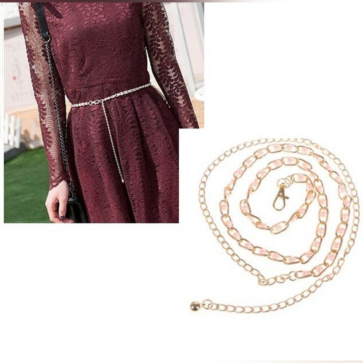Statement waist chain belt close-up – dainty ladies belt Pakistan – Hanaya Store