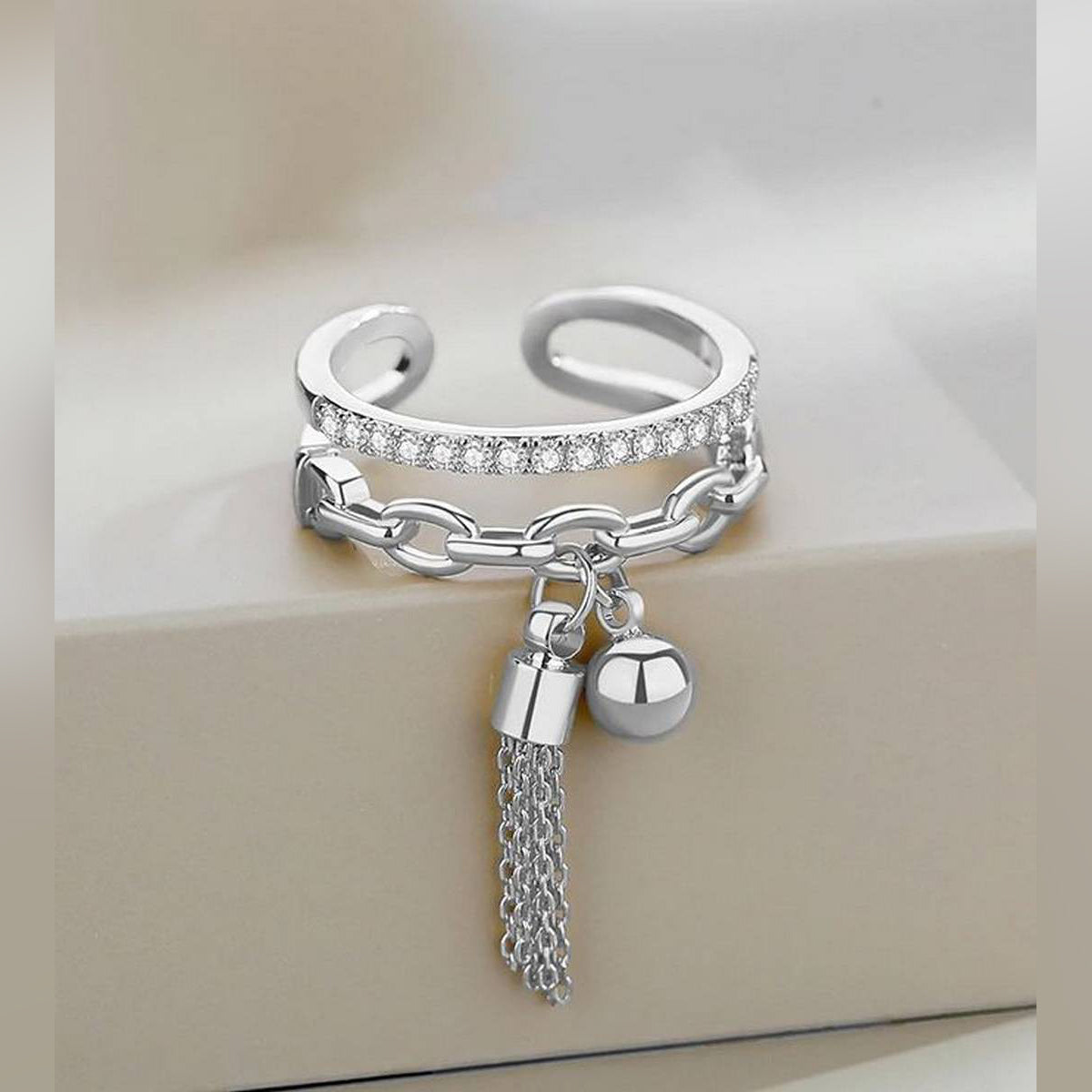 High Quality Tassel Royal Love adjustable Fashionable Online Ring For Women – Close Up – Accessories | Hanaya Pakistan