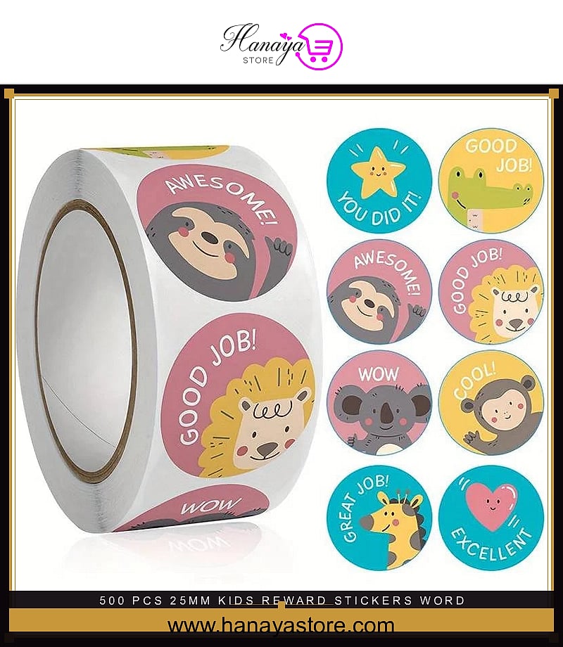 500 Pcs 25mm KIDS REWARD STICKERS Word Motivational Stickers For School Teacher Kids Student Stationery Stickers Kids – St...