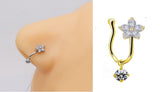 Non Piercing Adjustable Thin Clip On Nose Pin Elegant Nostril Body Jewelry – Image 2 of 2