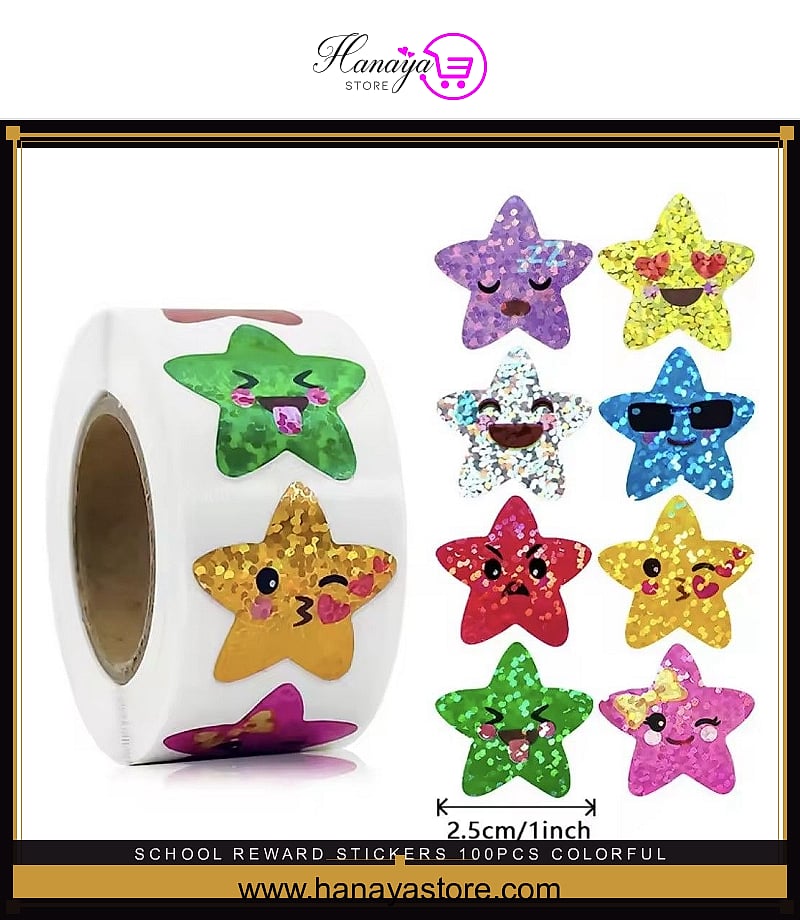 School Reward Stickers 100pcs – Colorful Motivational Stickers for Kids & Teacher Supplies – Stickers Online in Pakistan |...