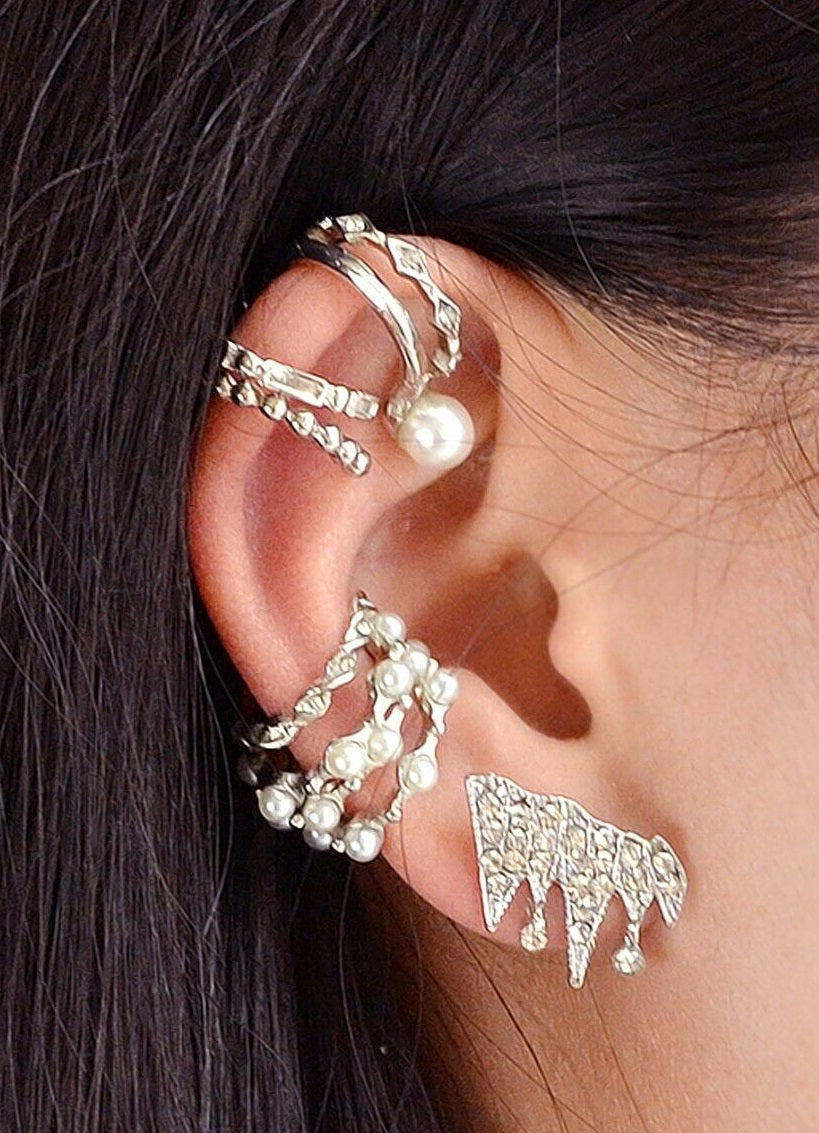 Ear Classy Trendy 9 Pieces Elegant Royal Cuff and Earrings for Girls – Earrings Online in Pakistan | Hanaya
