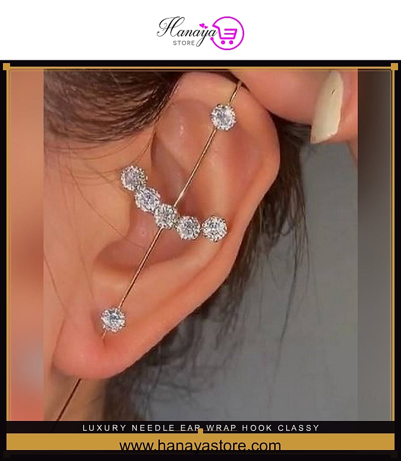 Luxury Needle Ear Wrap Hook Classy Royal Party Fashion Earrings – Earrings Online in Pakistan | Hanaya
