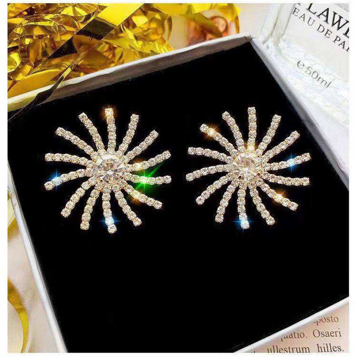 High Quality Korean Crystal love Exquisite Elegant Stylish Earring – Earrings Online in Pakistan | Hanaya