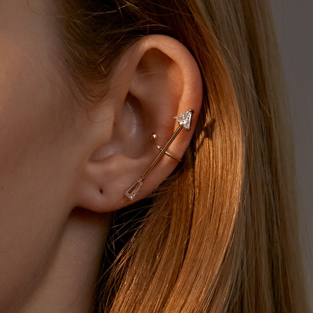 1 Piece Adjustable Ear Cuff Zircon Plated High Quality No Piercing Fashionable Elegant – Earrings Online in Pakistan | Hanaya