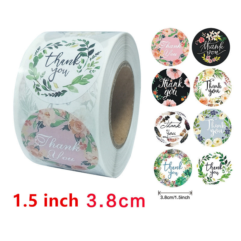 100 pcs Thank You 38MM Sticker Envelope Seal Scrapbook Round Sticker Stationery Label Stickers – Stickers Online in Pakist...