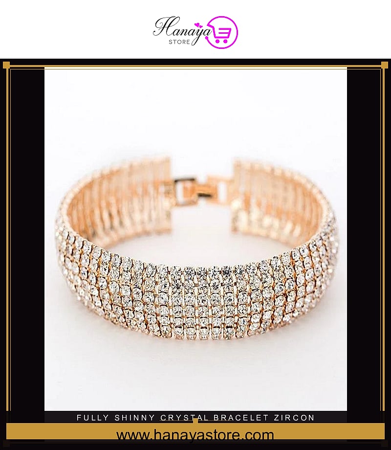 Fully Shinny Crystal Bracelet Zircon Full Rhinestone – bracelet Online in Pakistan | Hanaya