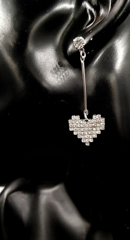 Elegant Royal Fully Heart Crystal Elegant Drop Earring – Earrings Online in Pakistan | Hanaya